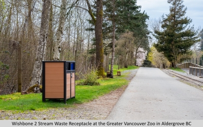 Wishbone 2 Stream Waste Receptacle at the Greater Vancouver Zoo in Aldergrove BC-2